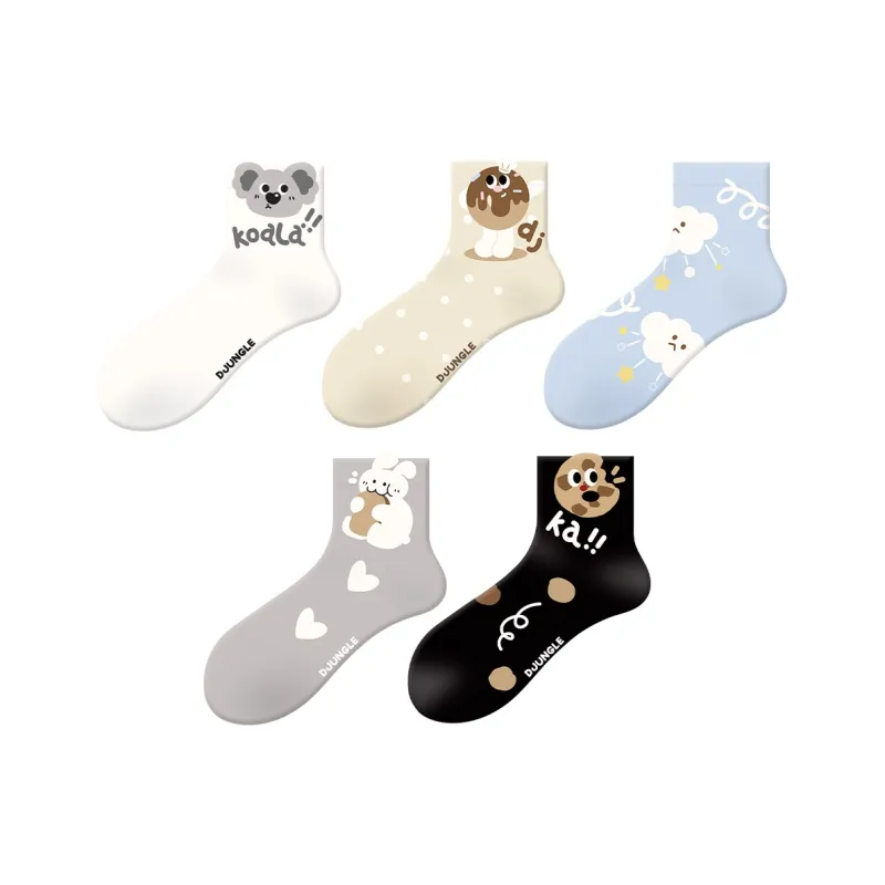DJUNGLE Ankle Socks Women's 5 Pack Foodie-0