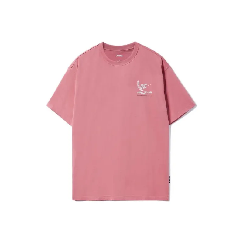 LINING Skateboard T Shirts Men Dirty Pink Red-0