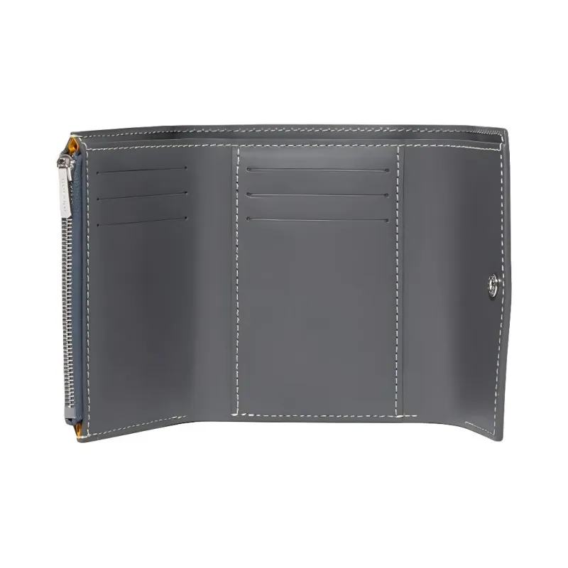 GOYARD Canvas With Calfskin Wallet Unisex Gray-2