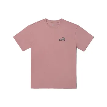 Vans Drop Shoulder Sleeve T Shirt Unisex Gray Pink