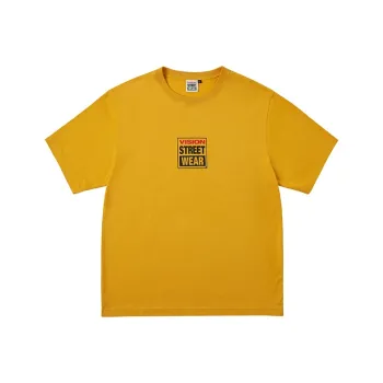 Vision Street Wear Drop Shoulder Sleeve Short Sleeved T Shirts Unisex Medium Yellow