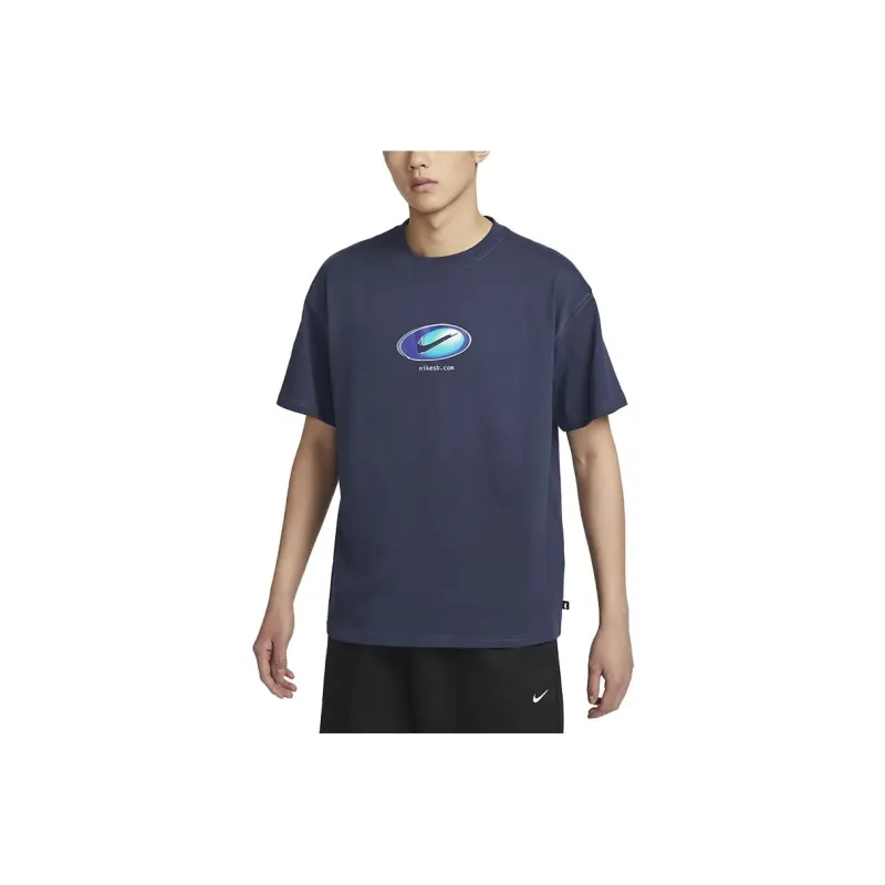 Nike T Shirts Men Dark Navy Blue-0