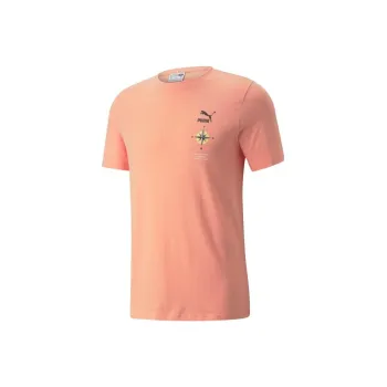 PUMA T-Shirts Men Peach Pink