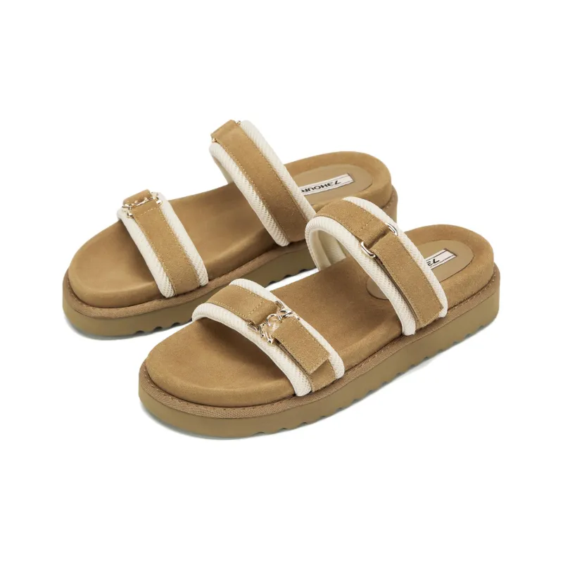73Hours Cream Edge Beach Sandals Women's-7