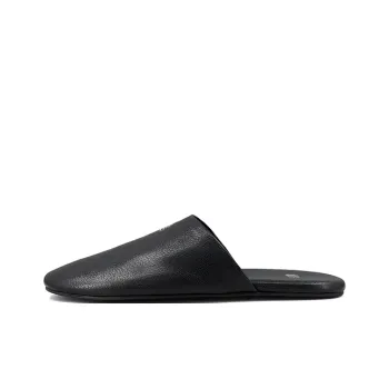 ZSBELLA Rubber Sole Leather Patchwork Abrasion Resistant Slip Resistant Wrap toe Slippers Women's