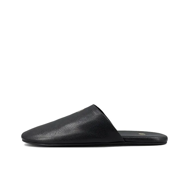 ZSBELLA Rubber Sole Leather Patchwork Abrasion Resistant Slip Resistant Wrap toe Slippers Women's-0