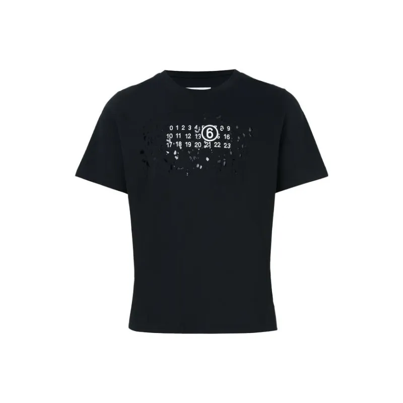MM6 Maison Margiela Numbers motif Cotton T shirt-0