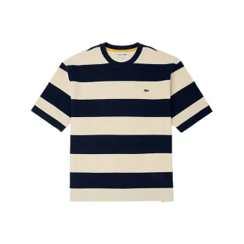 LACOSTE T Shirts Men Navy Blue Stripes