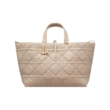 DIOR Toujours Calfskin Tote Bag, Shopping Bag, Handbag Large Size Women's Warm Taupe