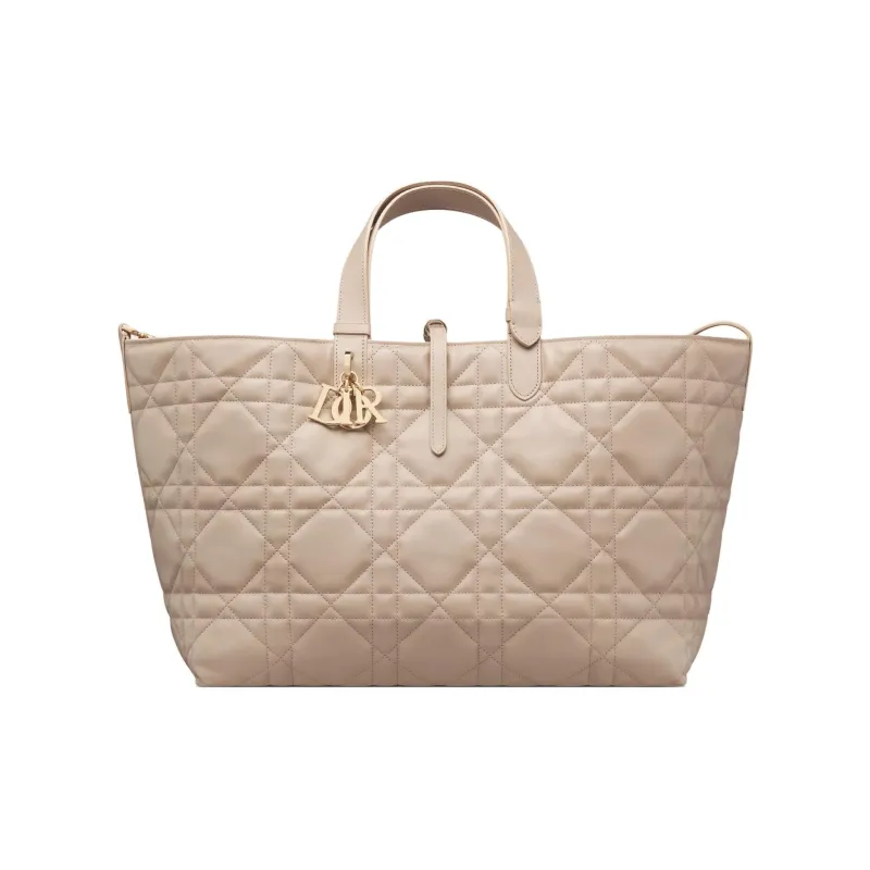 DIOR Toujours Calfskin Tote Bag, Shopping Bag, Handbag Large Size Women's Warm Taupe-0