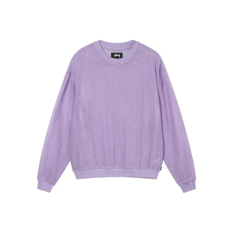Stussy Cotton Mesh Long Sleeve Crew Top-0