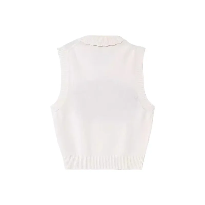 GANNI Logo Intarsia Knit Vest-1