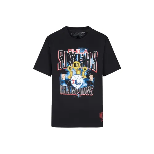 Mitchell & Ness Drop Shoulder Sleeve T Shirt Unisex Black