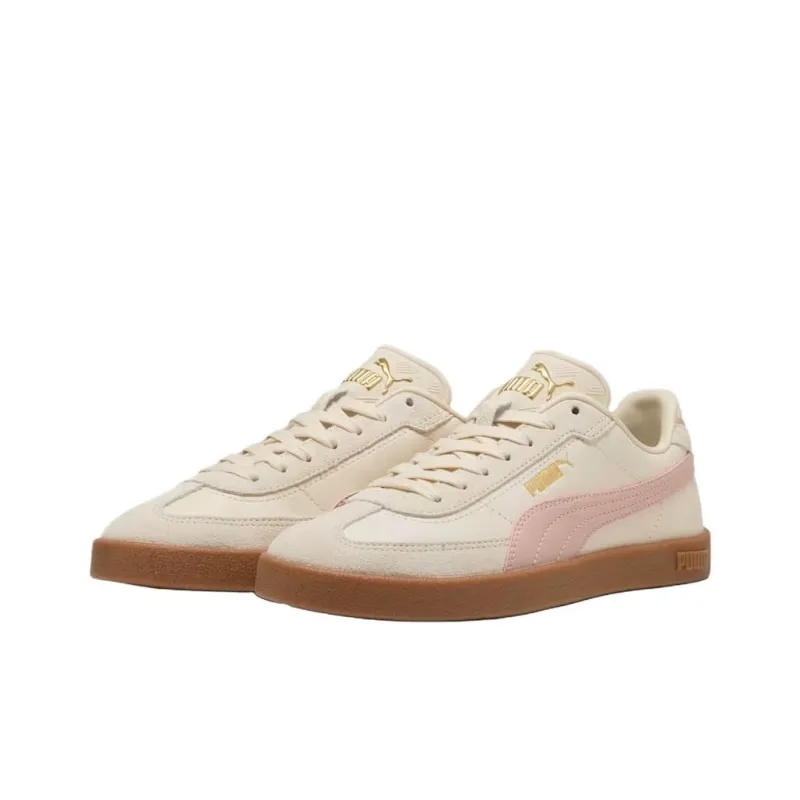 PUMA Club 2 Anti Slip Wear Resistant Low Top Skateboard Shoes Unisex Beige-2