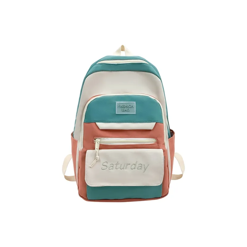 SEVENMOONS Nylon Backpack Regular Unisex Black/Red/Green/Blue-3