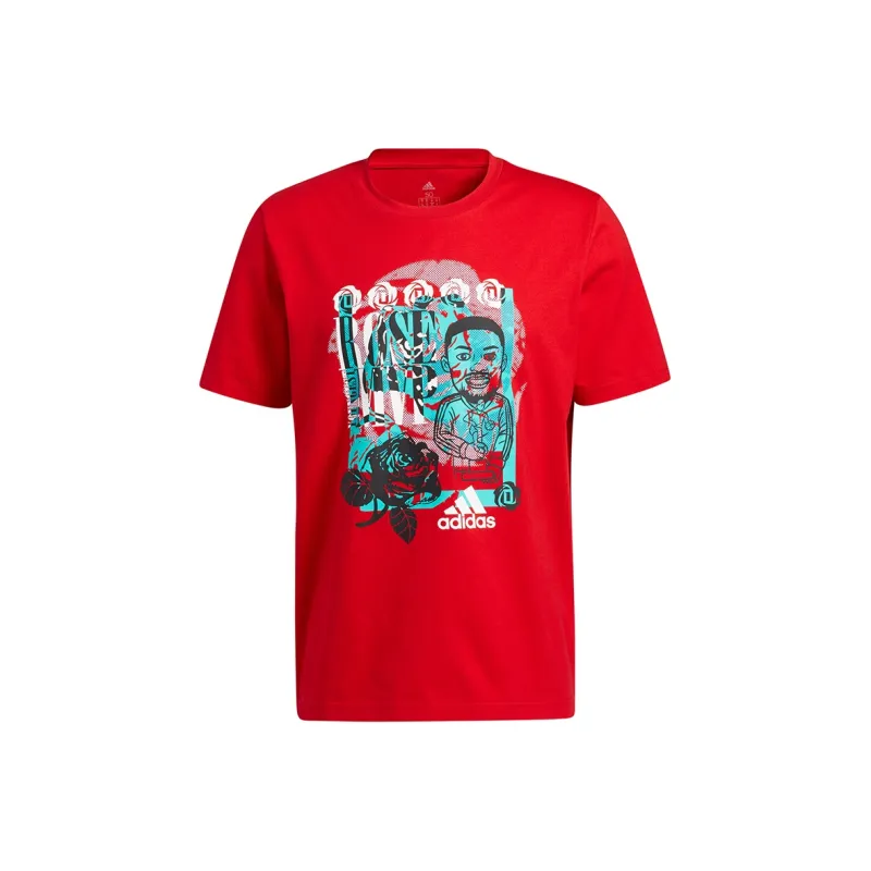 Adidas Set in Sleeve T Shirt Men's Red-0