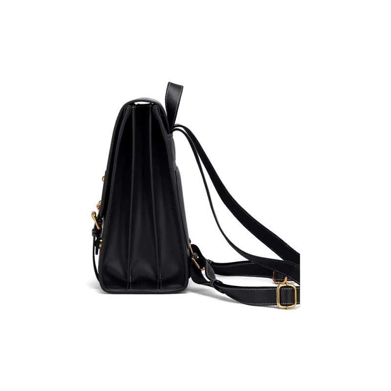 CNOLES Cow Leather Backpack Women's Mousse Brown Plaid/Mousse Black Plaid-9