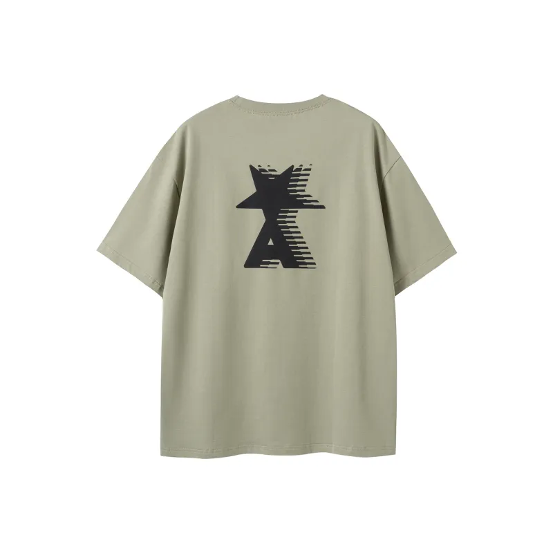 ALL NIGHT DAYS Star Letter Print Unisex T-shirt-12