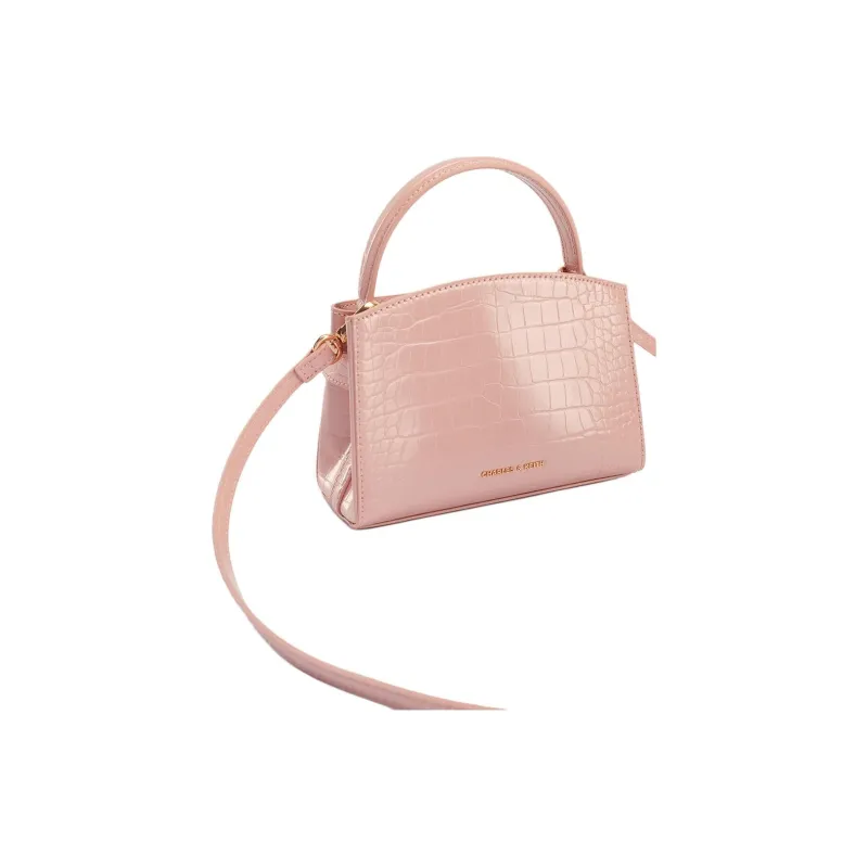 CHARLES&KEITH PU Kelly Bag, Shoulder Bag, Crossbody Bag, Handbag Small Size Women's Light Pink-2