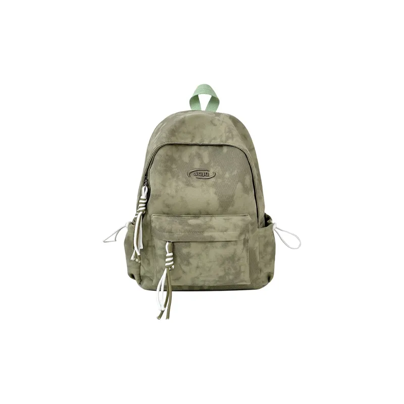 SEVENMOONS Nylon Backpack Unisex Red/Green/White/Black-2