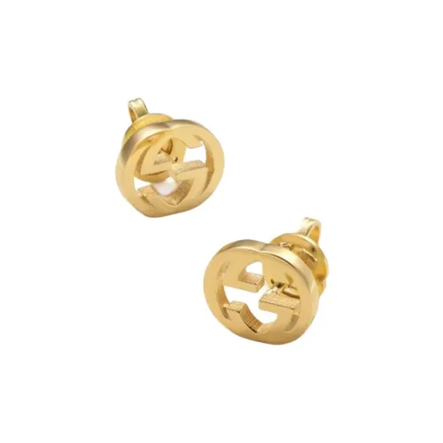 GUCCI 18K Gold Stud Earrings Women's Gold