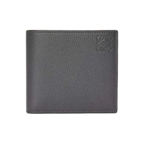 LOEWE Grain Calfskin Wallet Regular Men's Anthracite