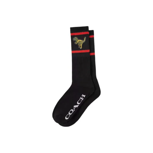 COACH Knee High Socks Unisex 1 Pack Black