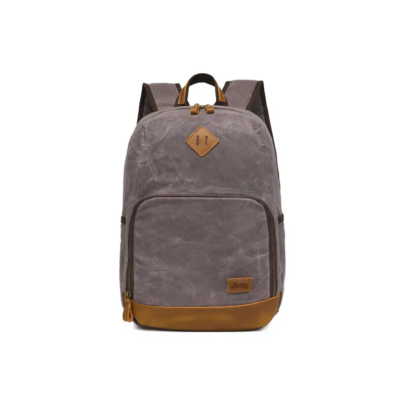 Jeep Batik Canvas Large Capacity Laptop Bag For Students And Travelers Regular Unisex Khaki/Army Green/Gray-6