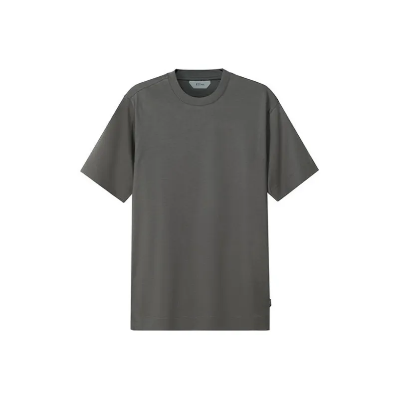 Zzegna T Shirts Men Light Army Green-0