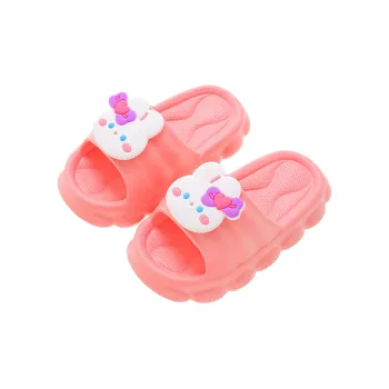 Gentle Welcome Kids' Slippers, Children's Bathroom Home Cartoon Dinosaur Kitten Slip Resistant Home Slippers