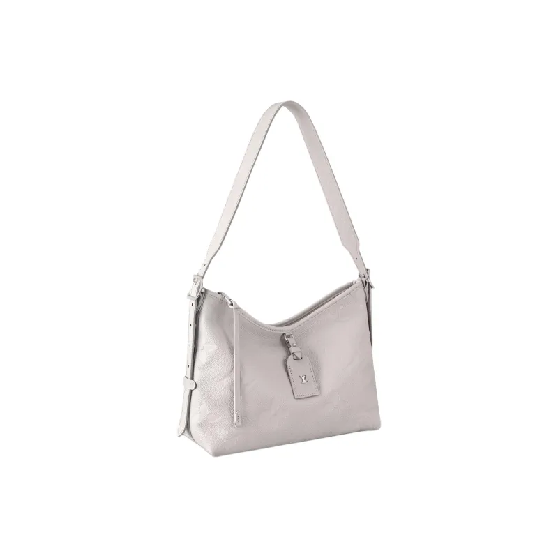 LOUIS VUITTON Carryall Cow Leather Shoulder Bag Small Size Women's Mist Gray-1