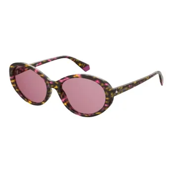 Polaroid Plastic Oval Sunglasses Women's Tortoiseshell