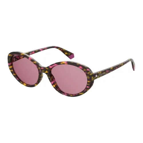 Polaroid Plastic Oval Sunglasses Women's Tortoiseshell