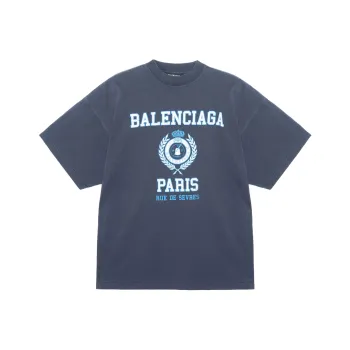Balenciaga College Crest Crinkled T shirt