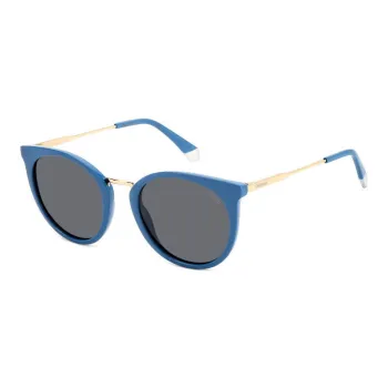 Polaroid Resin Round Sunglasses Women's Blue