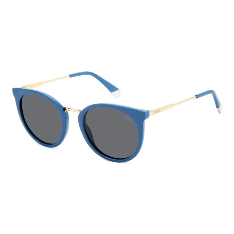 Polaroid Resin Round Sunglasses Women's Blue-0
