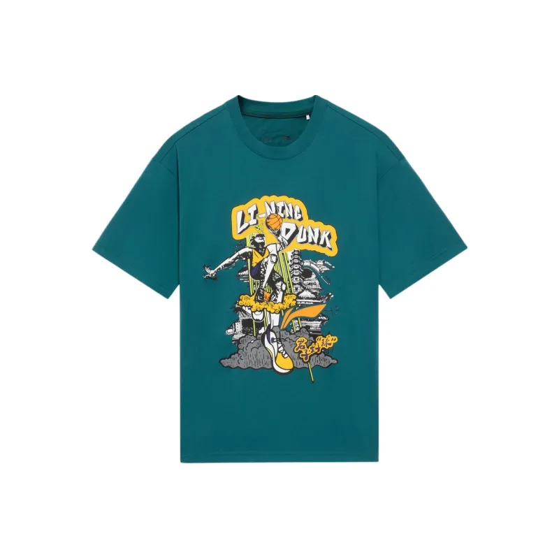 LINING Sports Basketball Collection T Shirts Unisex Green-0