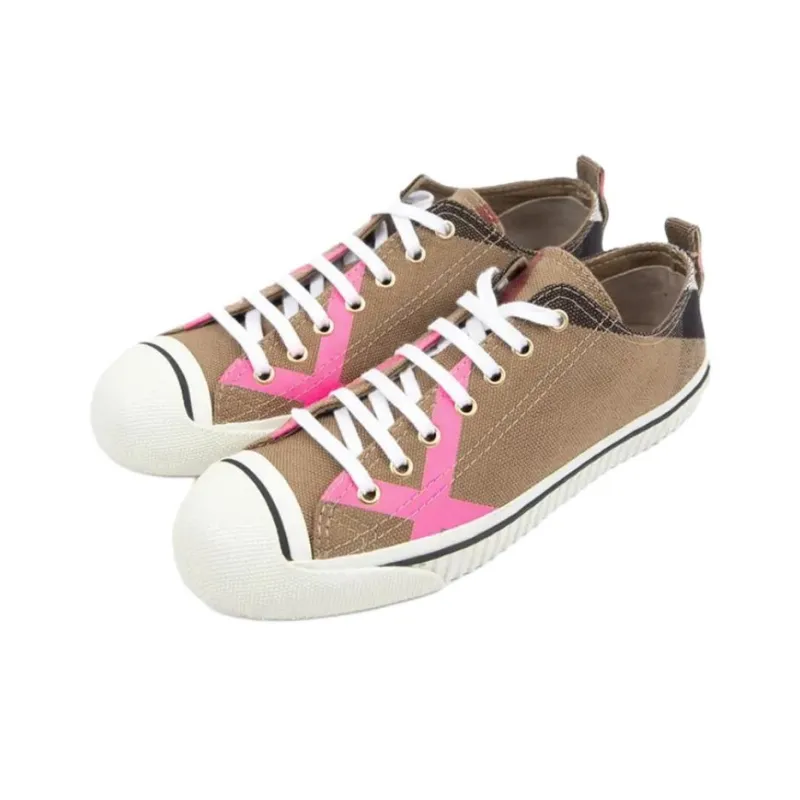 Burberry Low Top Canvas Shoes Women's Brown-2