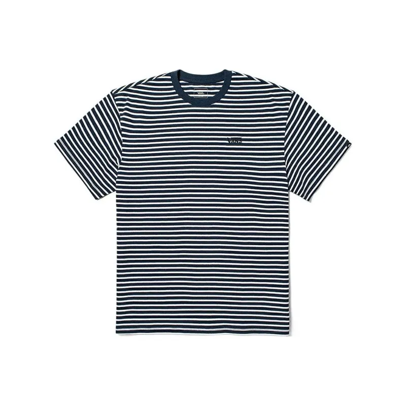 Vans T Shirts Unisex Blue White Stripes-0