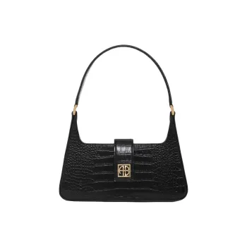 Anine Bing Calfskin Handbag, Shoulder Bag Women's Black