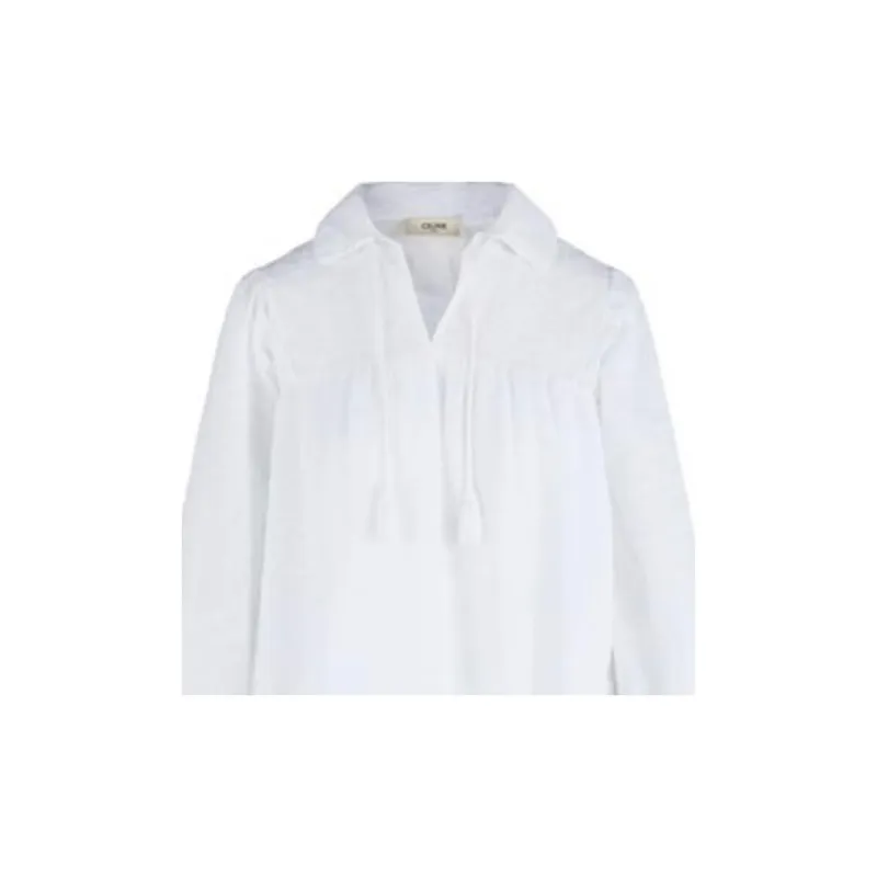 CELINE Long-Sleeved Dresses Women's White-3