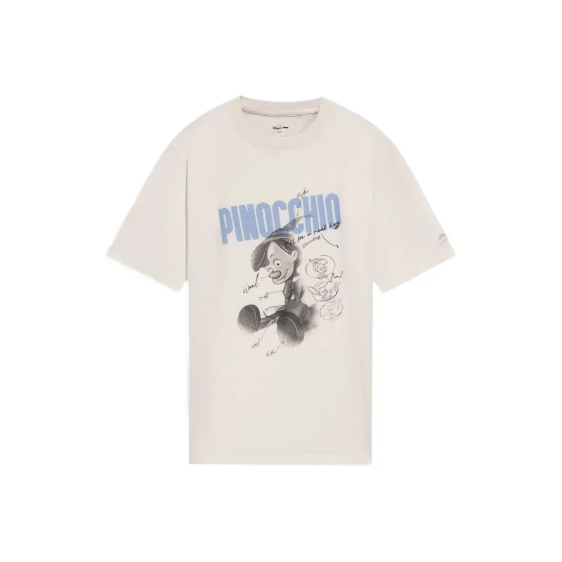 LiNing x Disney T Shirt Men's White Sand Gray-0