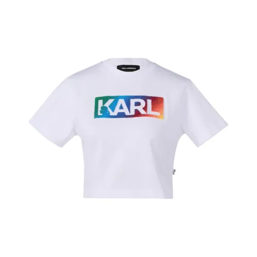 KARL 화이트 남녀공용 티셔츠
