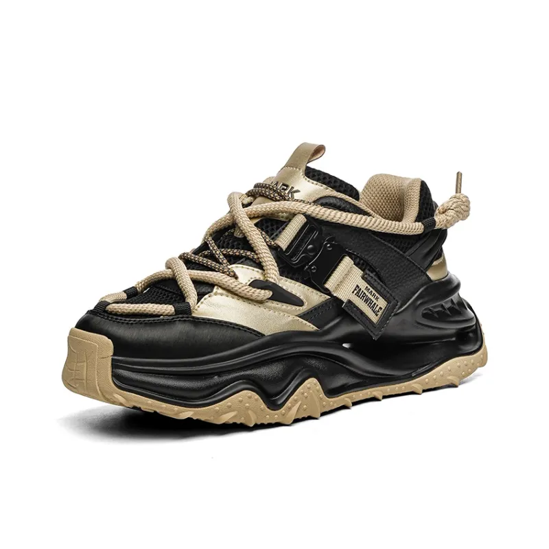FAIRWHALE Anti Slip And Wear Resistant Height Increasing Low Top Chunky Sneakers Men's-1