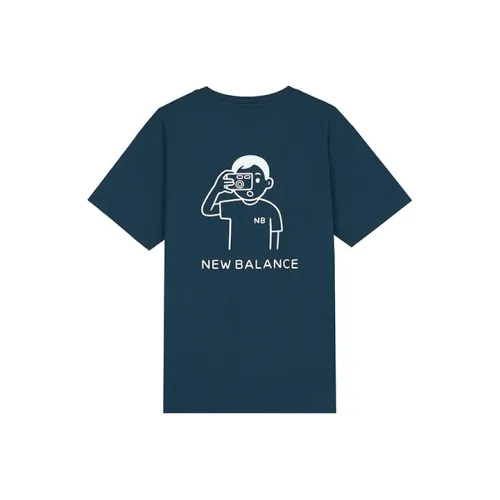 New Balance Noritake Collection Set in Sleeve T Shirt Unisex Navy Blue