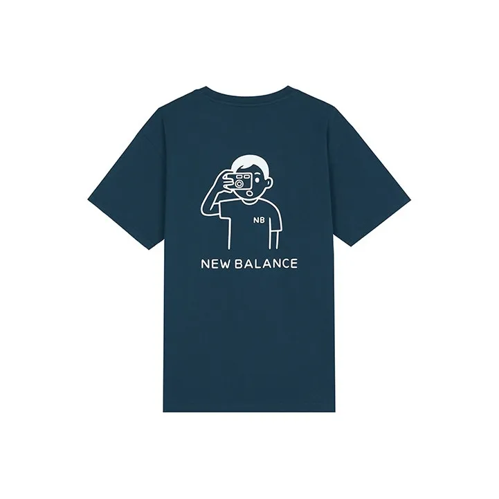 New Balance Noritake Collection Set in Sleeve T Shirt Unisex Navy Blue-0
