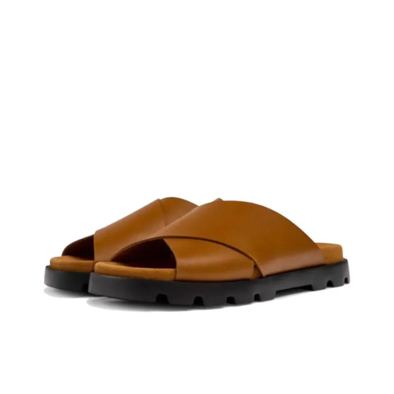 CAMPER Rubber Sole Slip Resistant Slide Slippers Men's Brown-1
