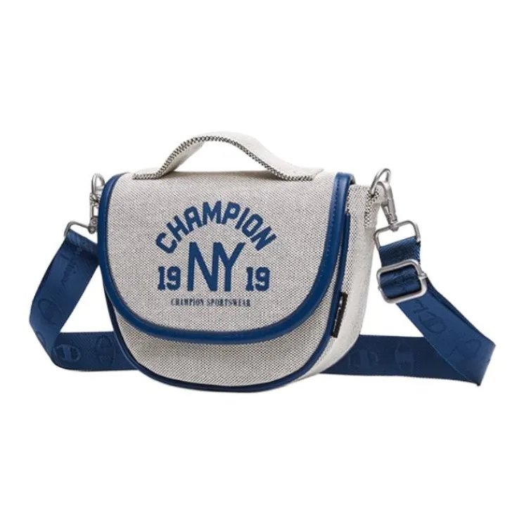 Champion Fabric Saddle Bag, Shoulder Bag Regular Women's Black White/Light Brown/Medium Blue/Navy Blue-12
