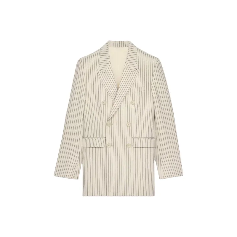 CELINE Camden Jacket In Striped Wool Gabardine-0