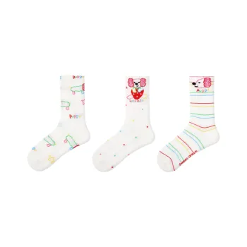 Vine Color Mid Calf Socks Unisex 3 Pack Strawberry Abundance